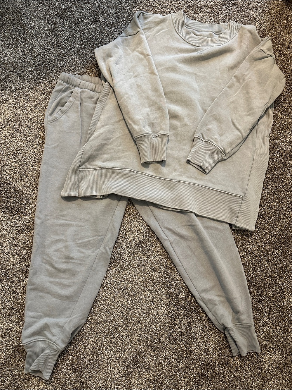 aerie blue gray Cozy Sweatshirt Set
